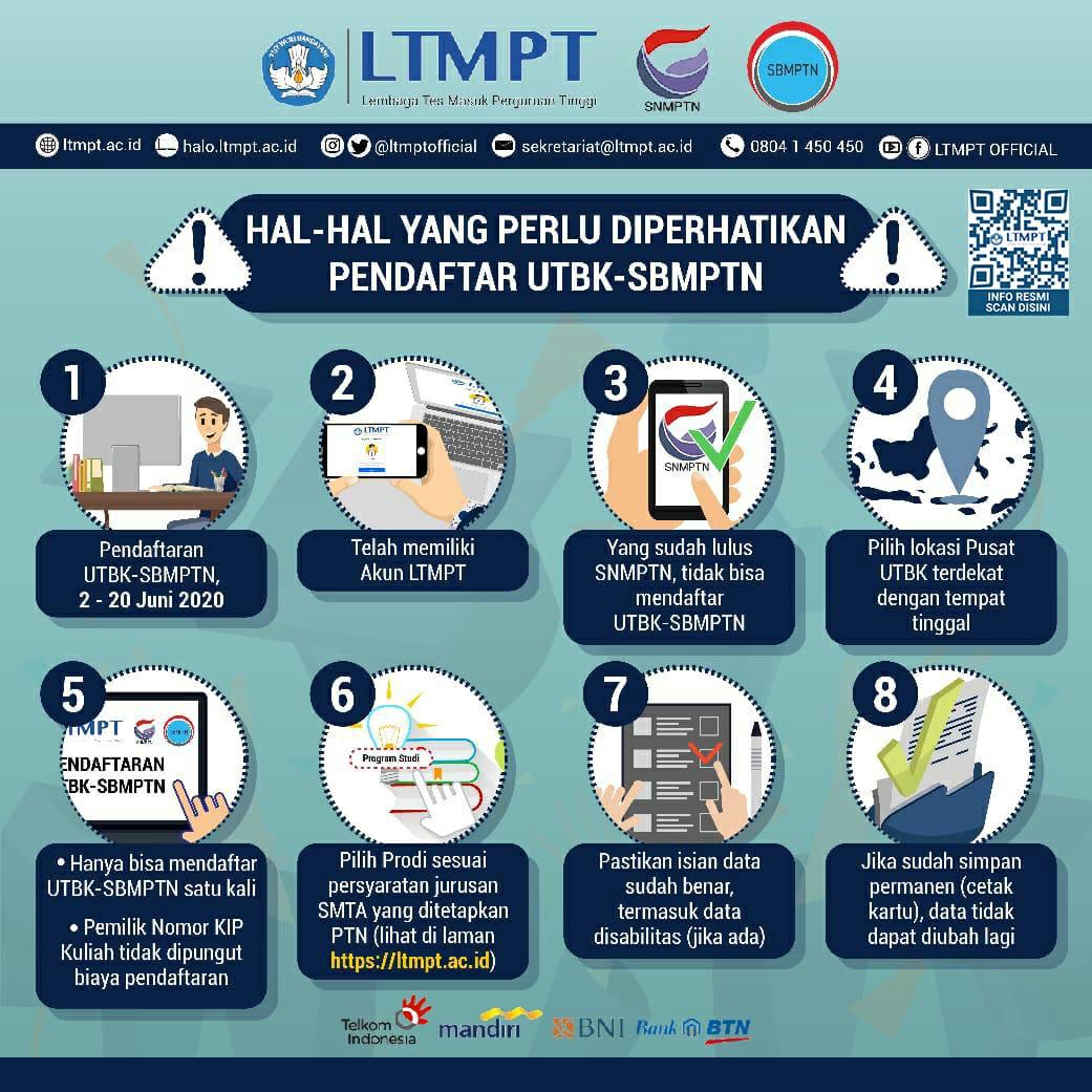 Hal-Hal Yang Perlu Diperhatikan Pendaftaran UTBK-SBMPTN